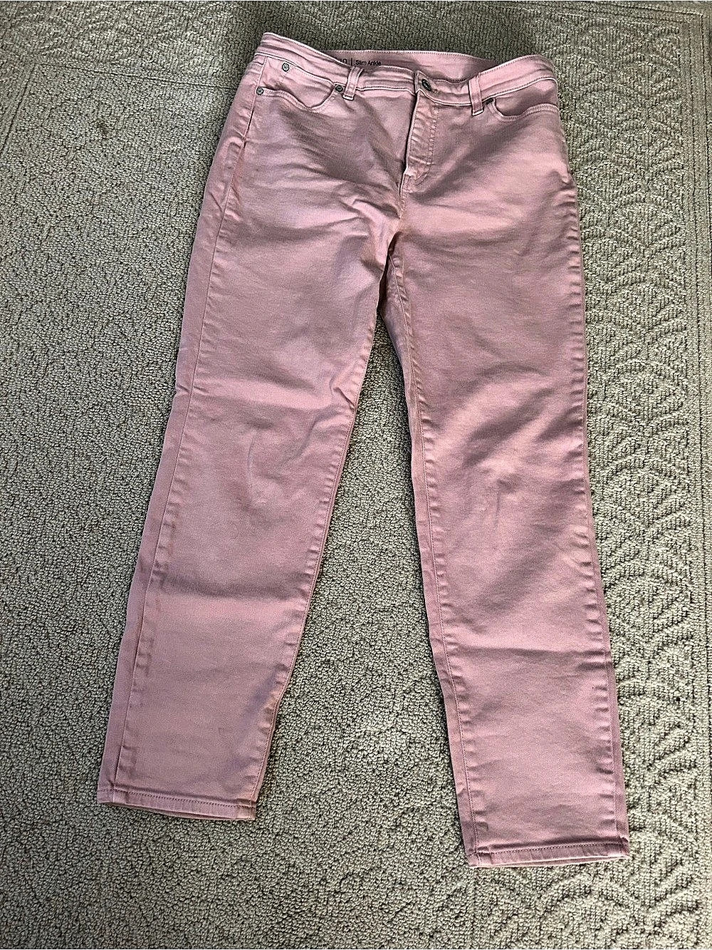 Talbots Slim Ankle Pink Skinny Pants Waist 10